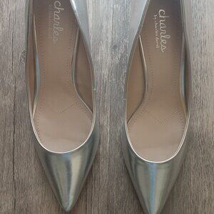 **FINAL SALE** NIB Charles David Silver Heels 9M